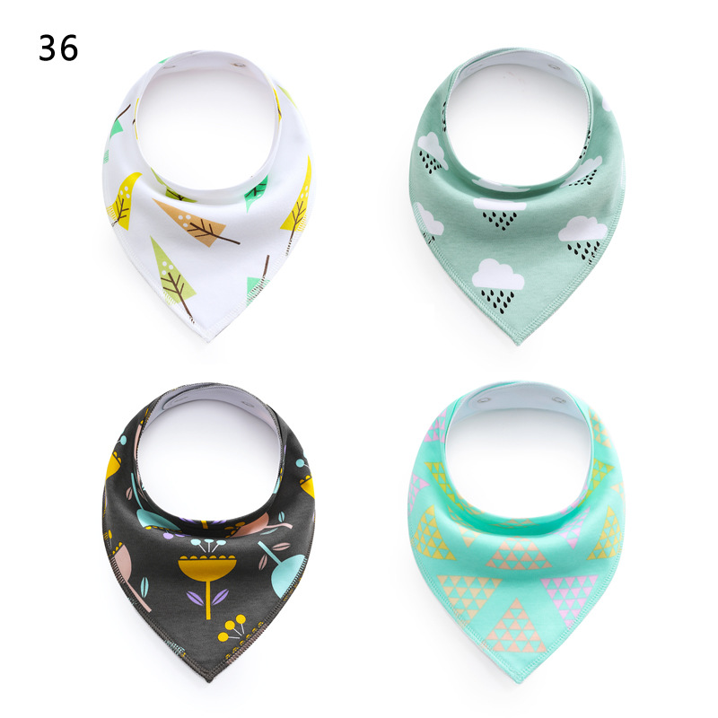 4PCS/set cotton triangle saliva towel baby bib Bandana Dribble Drool Bibs for Boys Girls
