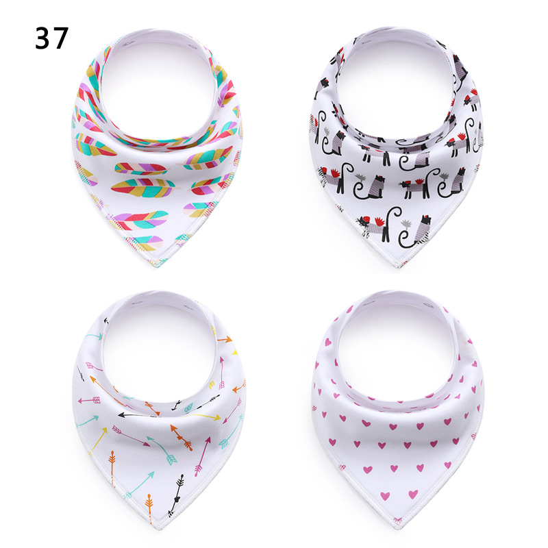 4PCS/set cotton triangle saliva towel baby bib Bandana Dribble Drool Bibs for Boys Girls