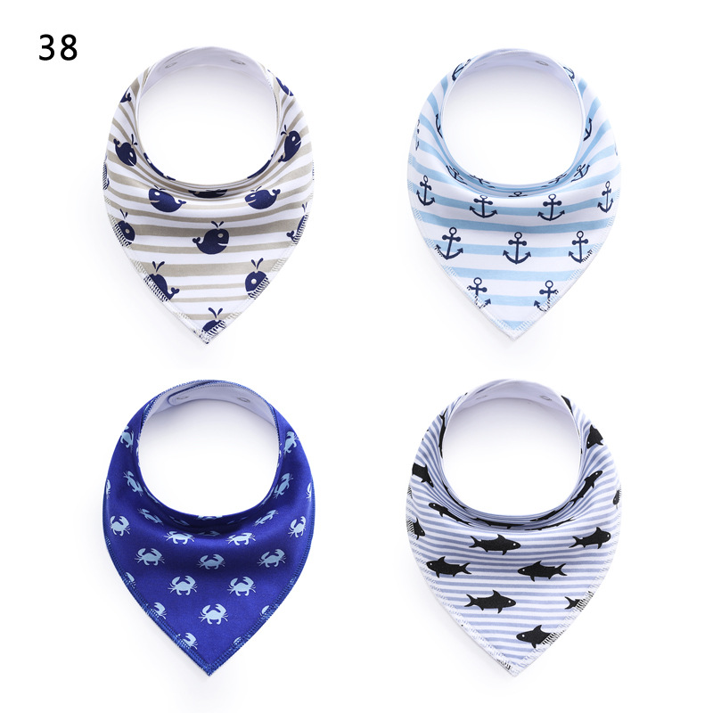 4PCS/set cotton triangle saliva towel baby bib Bandana Dribble Drool Bibs for Boys Girls
