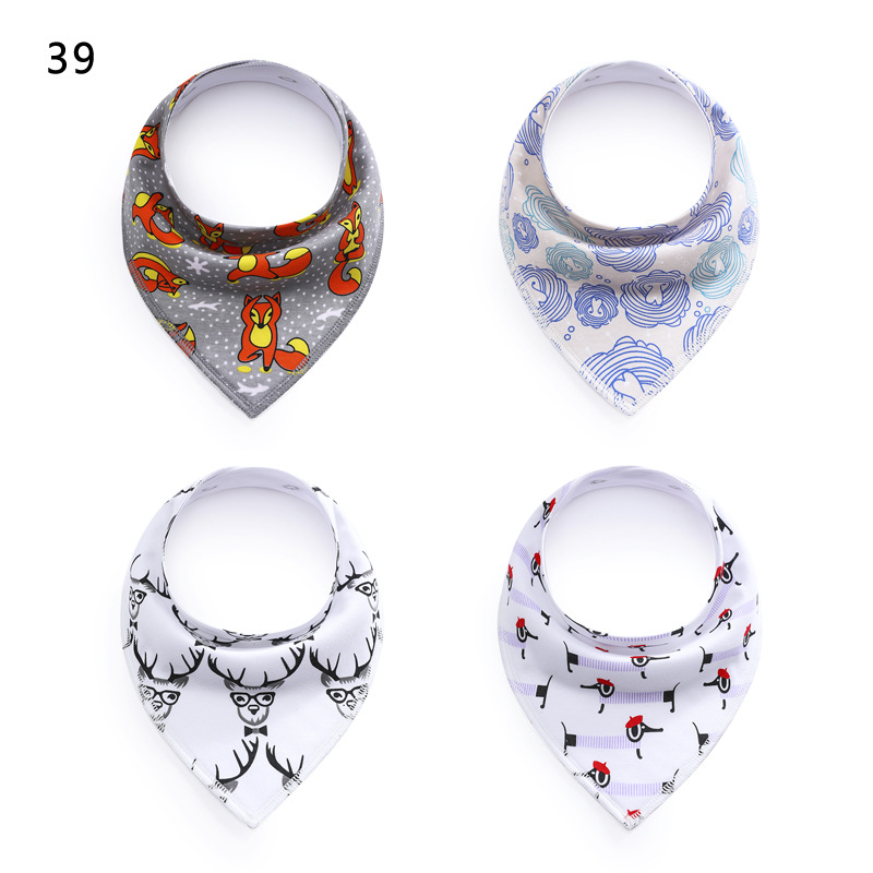 4PCS/set cotton triangle saliva towel baby bib Bandana Dribble Drool Bibs for Boys Girls
