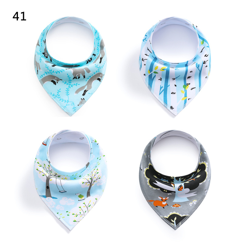 4PCS/set cotton triangle saliva towel baby bib Bandana Dribble Drool Bibs for Boys Girls