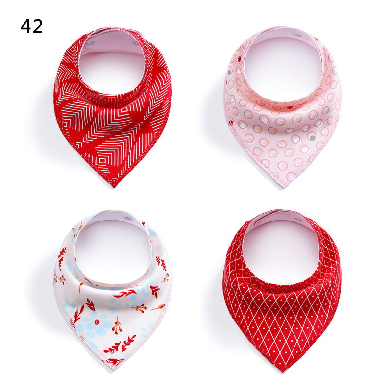 4PCS/set cotton triangle saliva towel baby bib Bandana Dribble Drool Bibs for Boys Girls