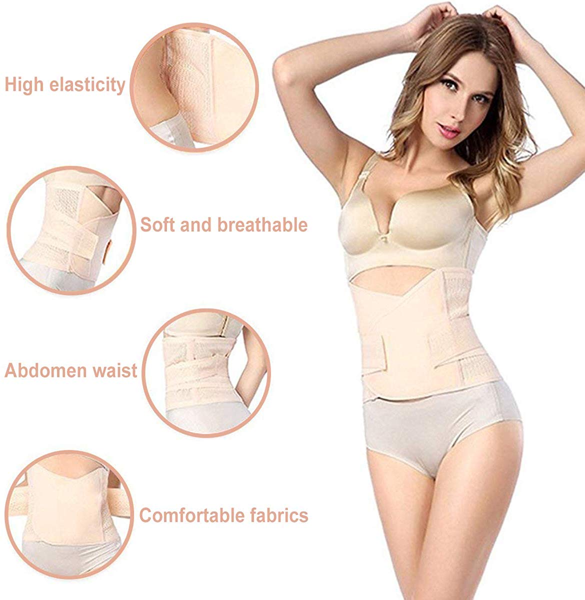 Postpartum Support Recovery Belly Belt Body Shaper Corset Belt with High Elastic for Women