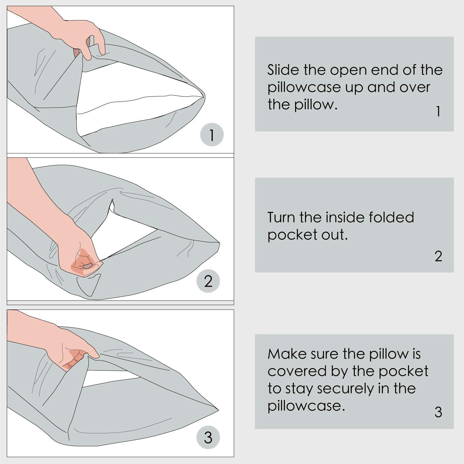 Bedsure Pillowcase Set Satin Pillowcases for Hair and Skin, Pack of 2 Pillow Cover