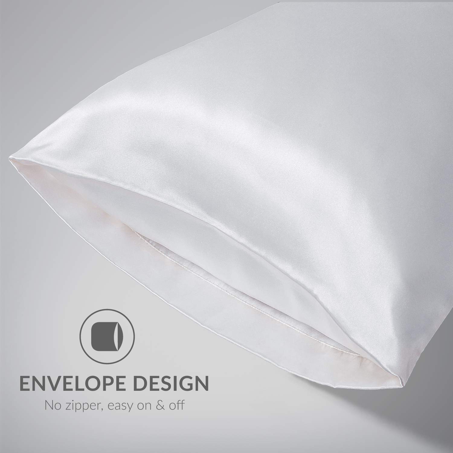 Bedsure Pillowcase Set Satin Pillowcases for Hair and Skin, Pack of 2 Pillow Cover