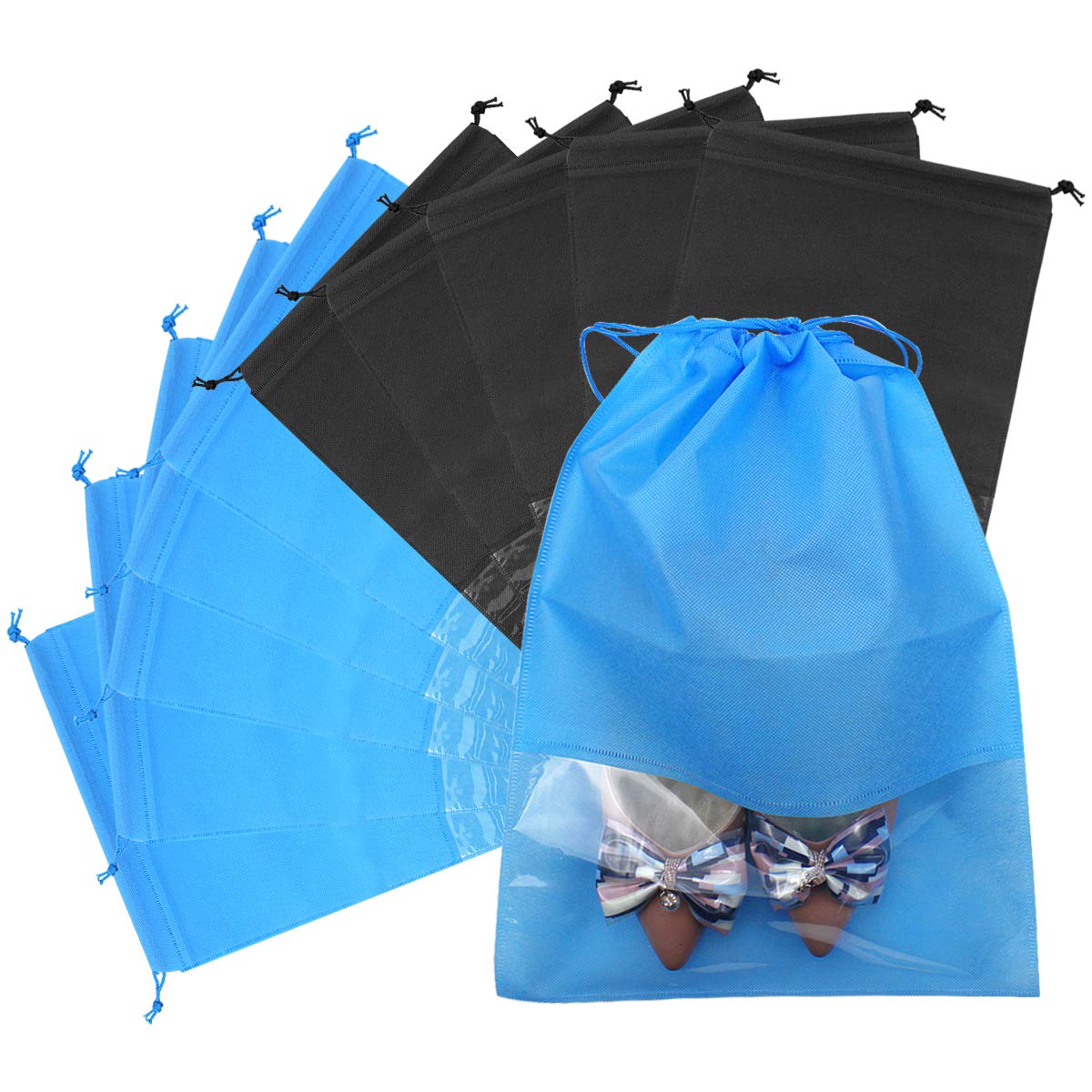 10 Pcs Travel Shoes Bag, Portable Shoe Organizer Pouch Drawstring Non-Woven Shoe Storage Bag