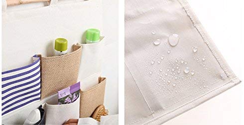 Wall Door Hanging Storage Bags Closet Hang Organizer Storage Pockets Cotton Line Striped 13 Pockets