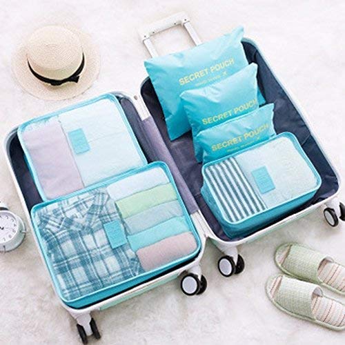 6PCS Packing Cubes Value Set for Travel Luggage Organiser Bag Compression Pouches Clothes Suitcase