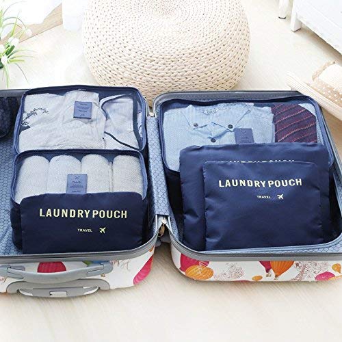 6PCS Packing Cubes Value Set for Travel Luggage Organiser Bag Compression Pouches Clothes Suitcase