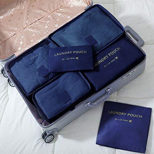 6PCS Packing Cubes Value Set for Travel Luggage Organiser Bag Compression Pouches Clothes Suitcase