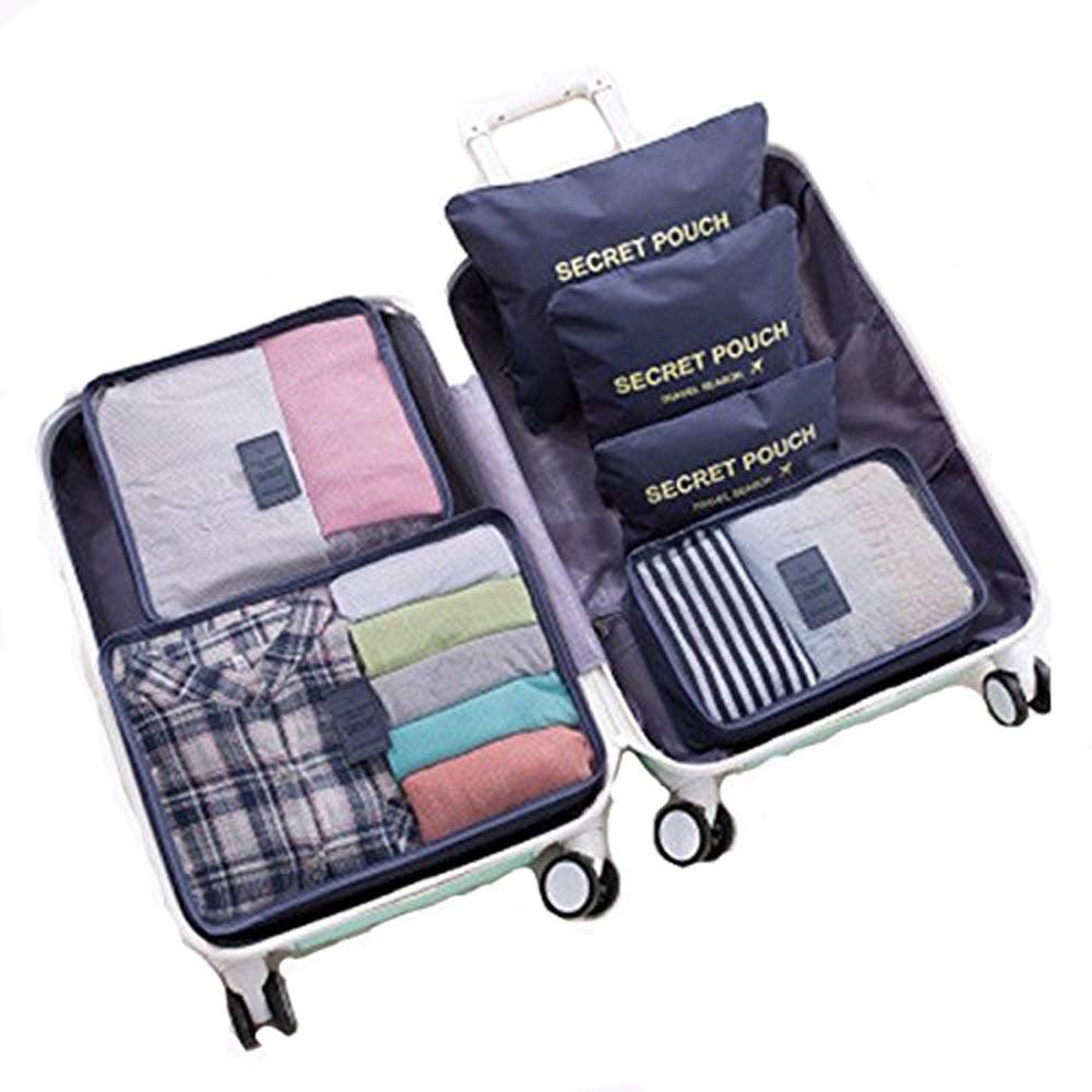 6PCS Packing Cubes Value Set for Travel Luggage Organiser Bag Compression Pouches Clothes Suitcase