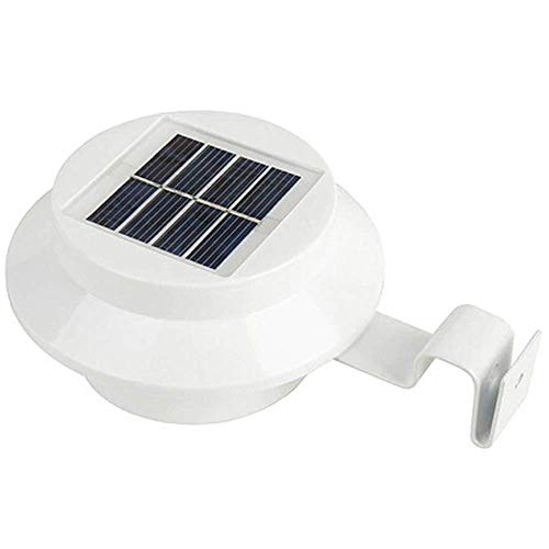 Outdoor Solar Powered Fence Gutter Lights, 3-LED Walllight Wall Path Landscape Mount Garden Lamp