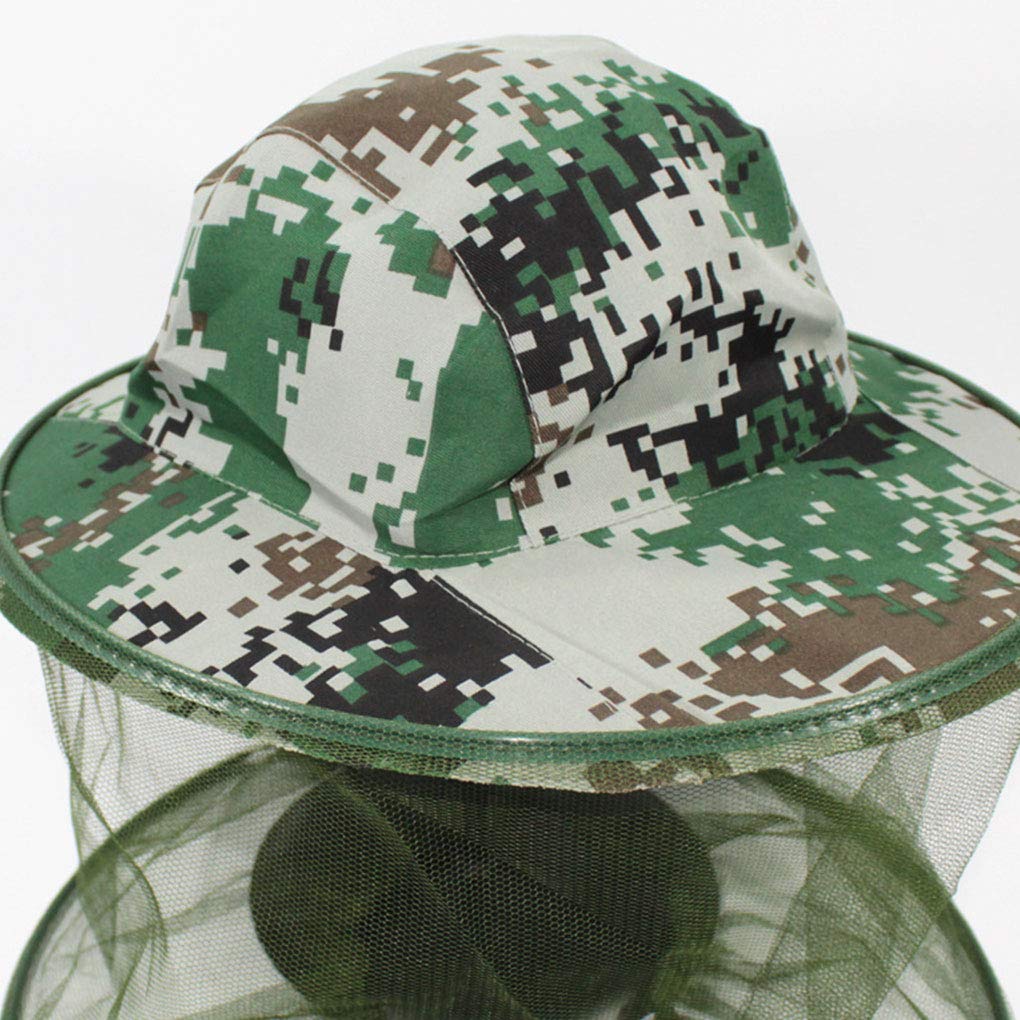 Mosquito Head Net,Camouflage Cap Mesh Hood Anti Mosquito Fly Bee Bug Insect Fishing Camping Hats