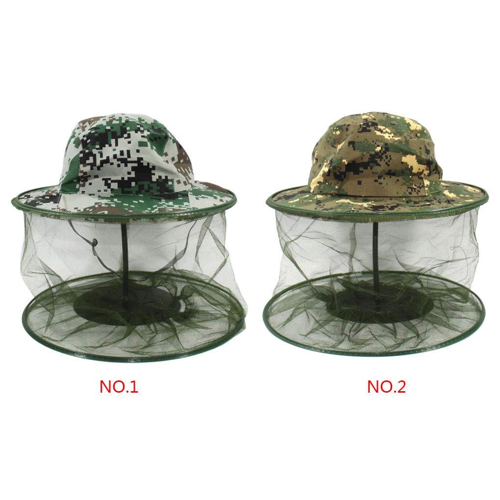 Mosquito Head Net,Camouflage Cap Mesh Hood Anti Mosquito Fly Bee Bug Insect Fishing Camping Hats