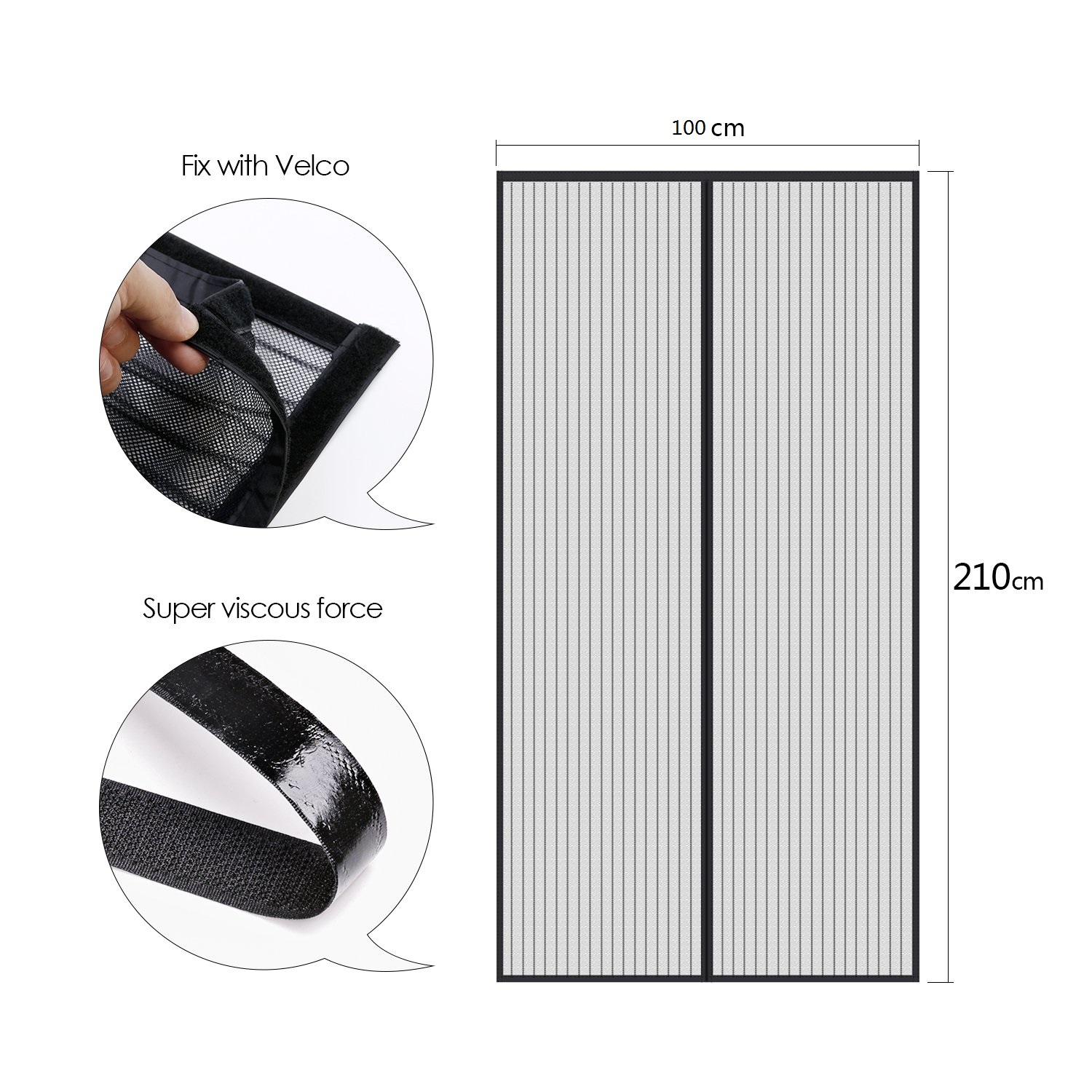 Magnetic Screen Door Keep Insects Out Mosquito Door Screen,Top-to-Bottom Seal Automatically