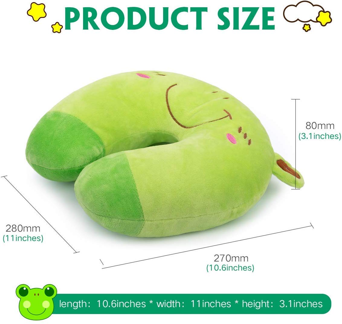Kids Travel Pillow Children Neck Pillow Chin &amp; Neck Support Cushion with Animal Super Soft Cover