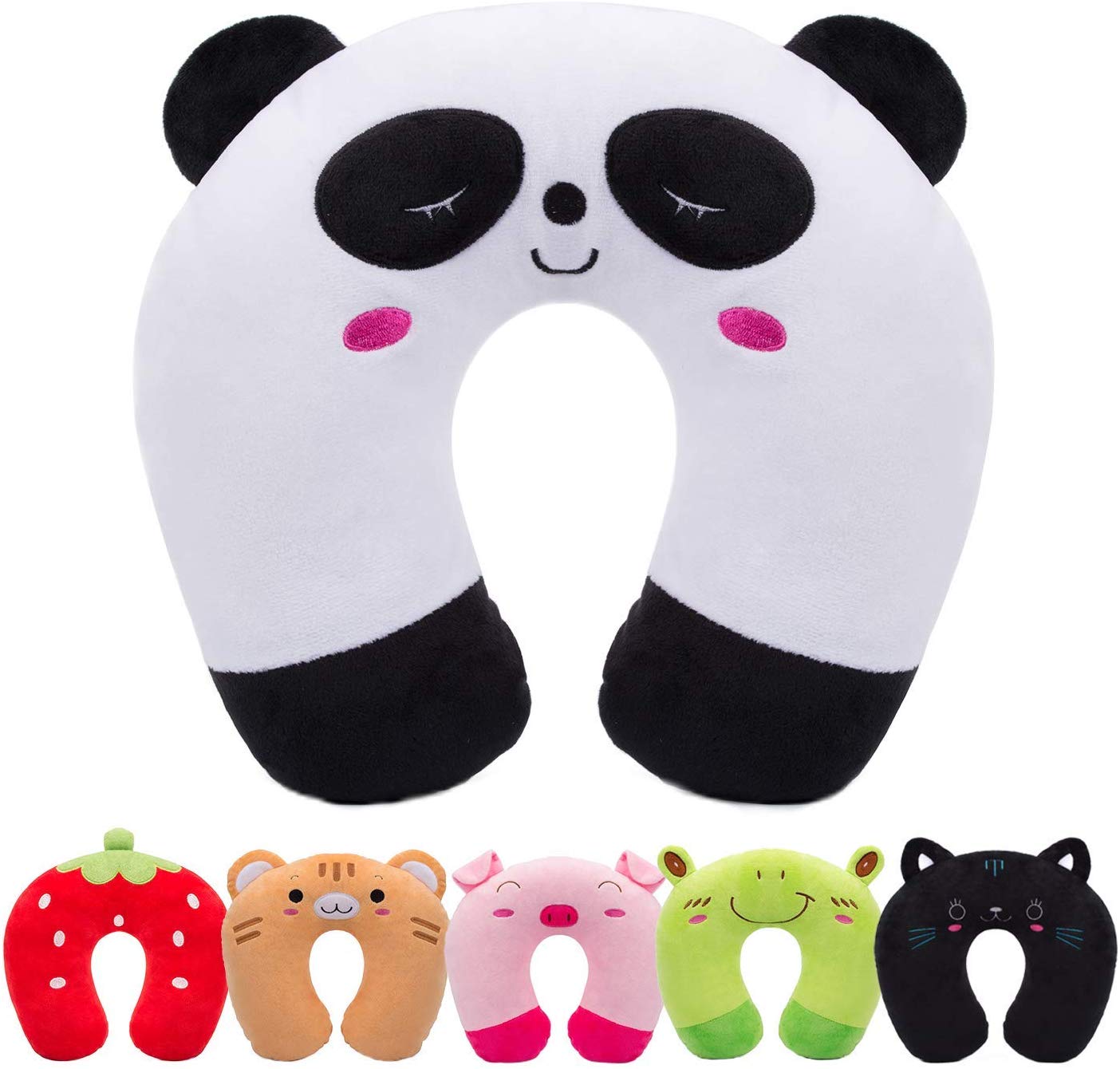 Kids Travel Pillow Children Neck Pillow Chin &amp; Neck Support Cushion with Animal Super Soft Cover