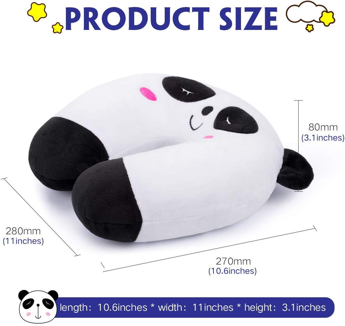 Kids Travel Pillow Children Neck Pillow Chin &amp; Neck Support Cushion with Animal Super Soft Cover