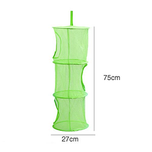 1 Piece Foldable Mesh Basket Hanging Storage 3 Compartments Sorter Laundry Toys Shoes
