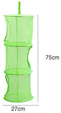 1 Piece Foldable Mesh Basket Hanging Storage 3 Compartments Sorter Laundry Toys Shoes