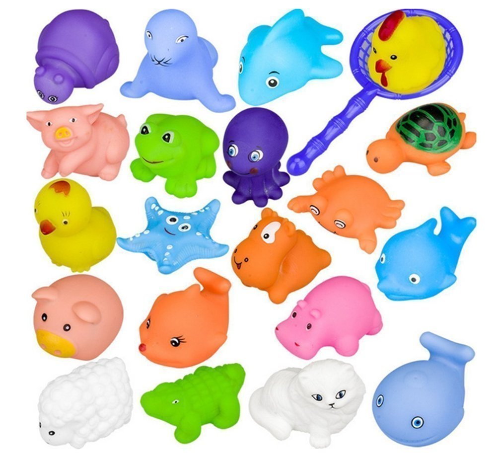 10Pcs Bath Toys Baby Squirters Toys Bath Fishing Game Little Ocean Animals Floating Bath Toy