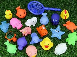 10Pcs Bath Toys Baby Squirters Toys Bath Fishing Game Little Ocean Animals Floating Bath Toy