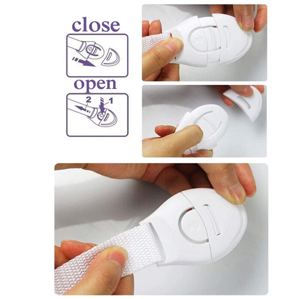 Adjustable Child Safety Lock,10 pcs Baby Proof Your Cabinets with No Trapped Fingers
