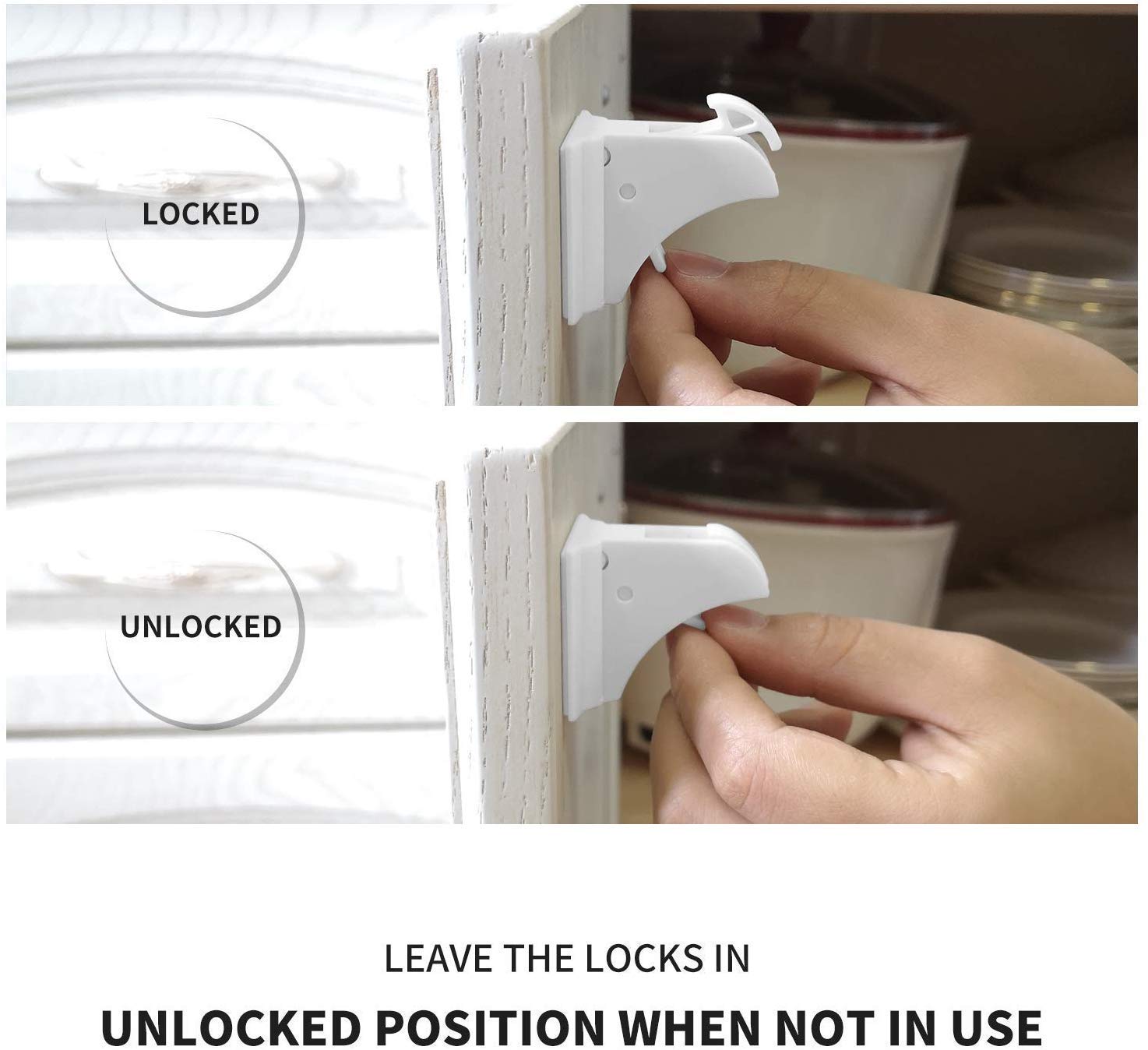 Baby Safety Magnetic Cupboard Locks-10 Pack Child Proof Cupboard Catches and Locks, No Screws