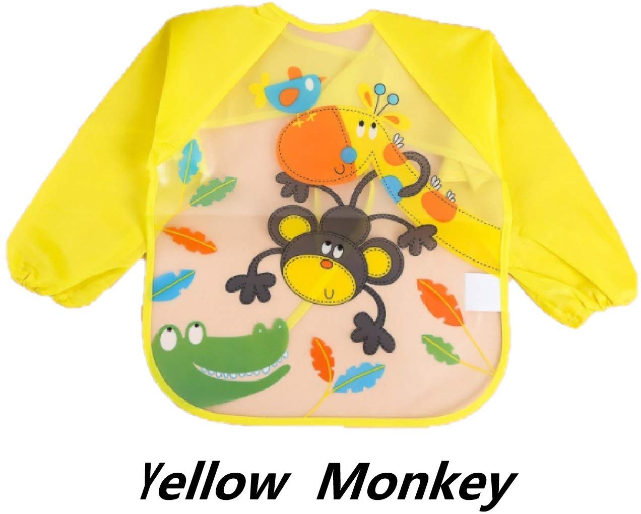 Long Sleeve Baby Bibs for 6-36 Months,Unisex Waterproof Feeding Bibs for Infant Child Toddler 4-Pack