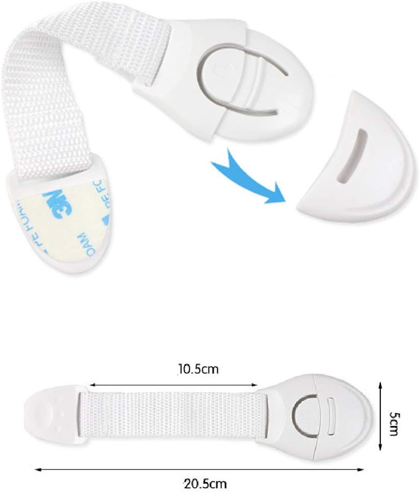 2Pcs Baby Adhesive Safety Lock For Cabinet Door Drawers Refrigerator Cabinet Cupboard Locks