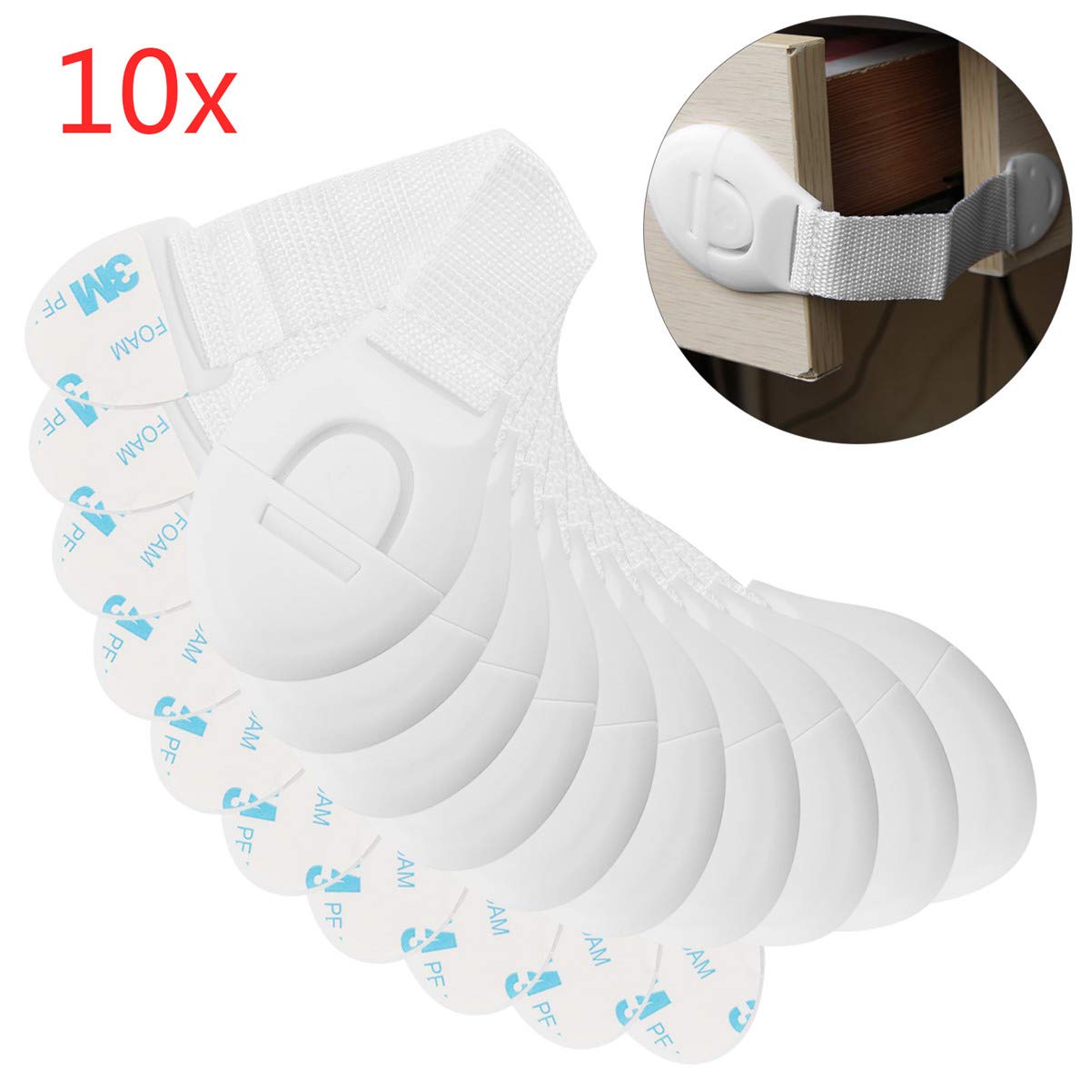 10 x Child Baby Cupboard Cabinet Safety Locks Pet Proofing Door Drawer Fridge Lock Latch