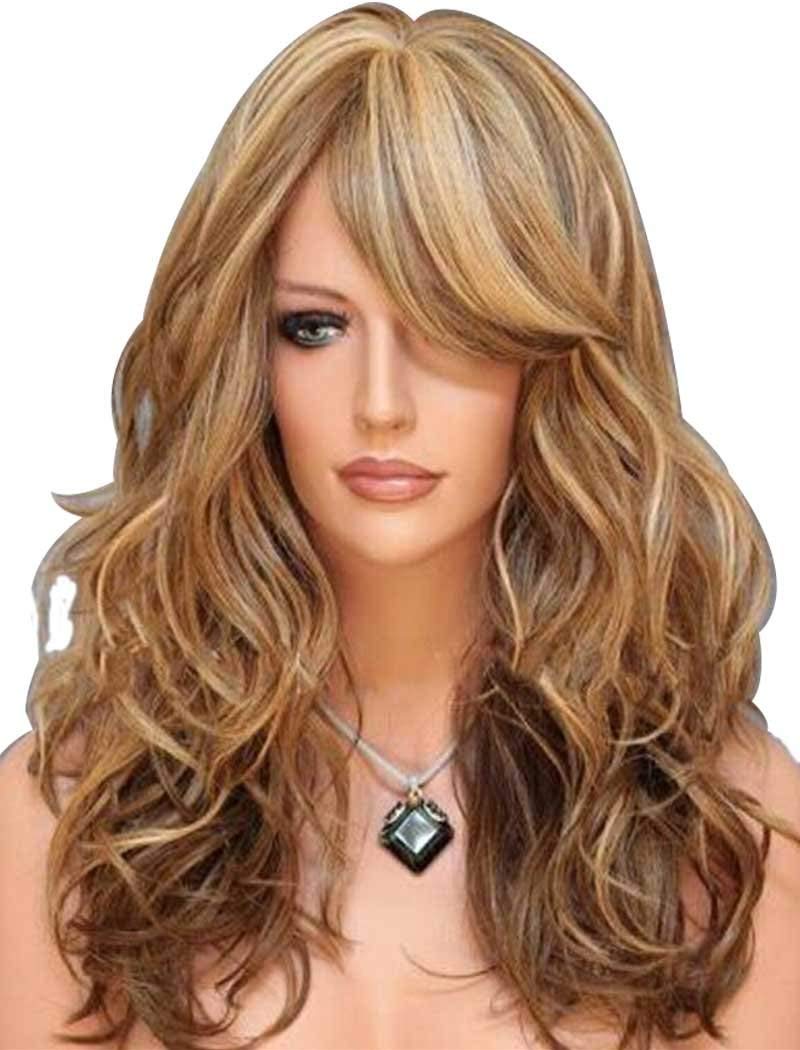 Long Wavy Natural Synthetic Women Wig (Blond Auburn)