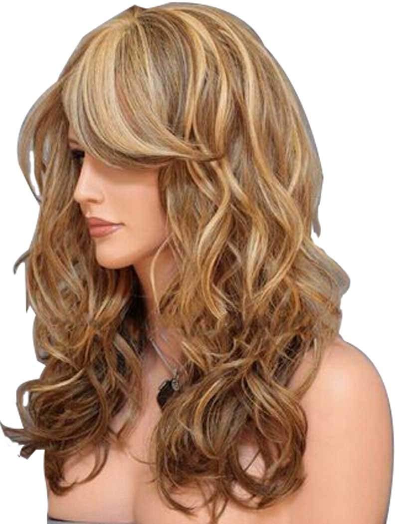 Long Wavy Natural Synthetic Women Wig (Blond Auburn)