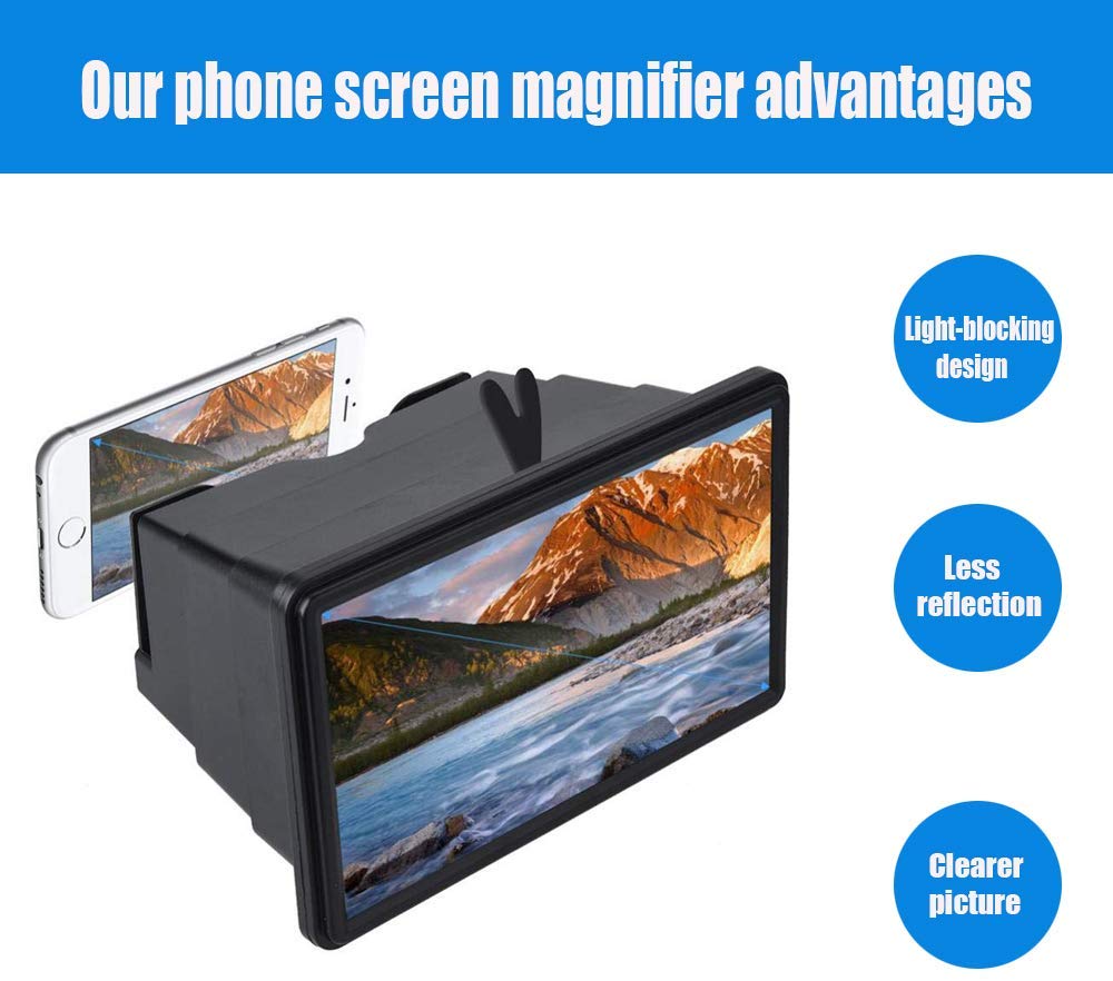 Phone Screen Magnifier Amplifier Enlarger 14" 3D Smartphone Screen amplifier Magnifying Screen Zooms