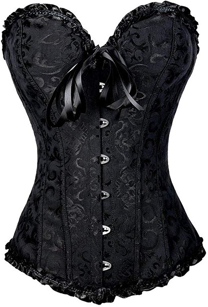 Body shaper Girdle Tights Women&apos;s Gothic Bustiers Corsets Satin Boned Lace Up Bridal Bodysuit