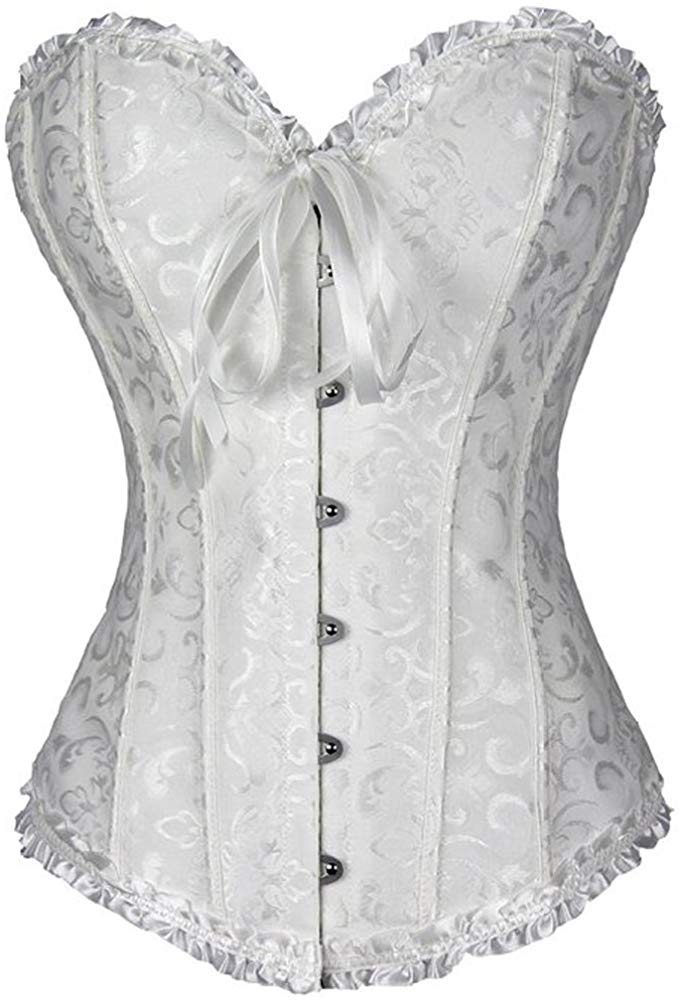 Body shaper Girdle Tights Women&apos;s Gothic Bustiers Corsets Satin Boned Lace Up Bridal Bodysuit