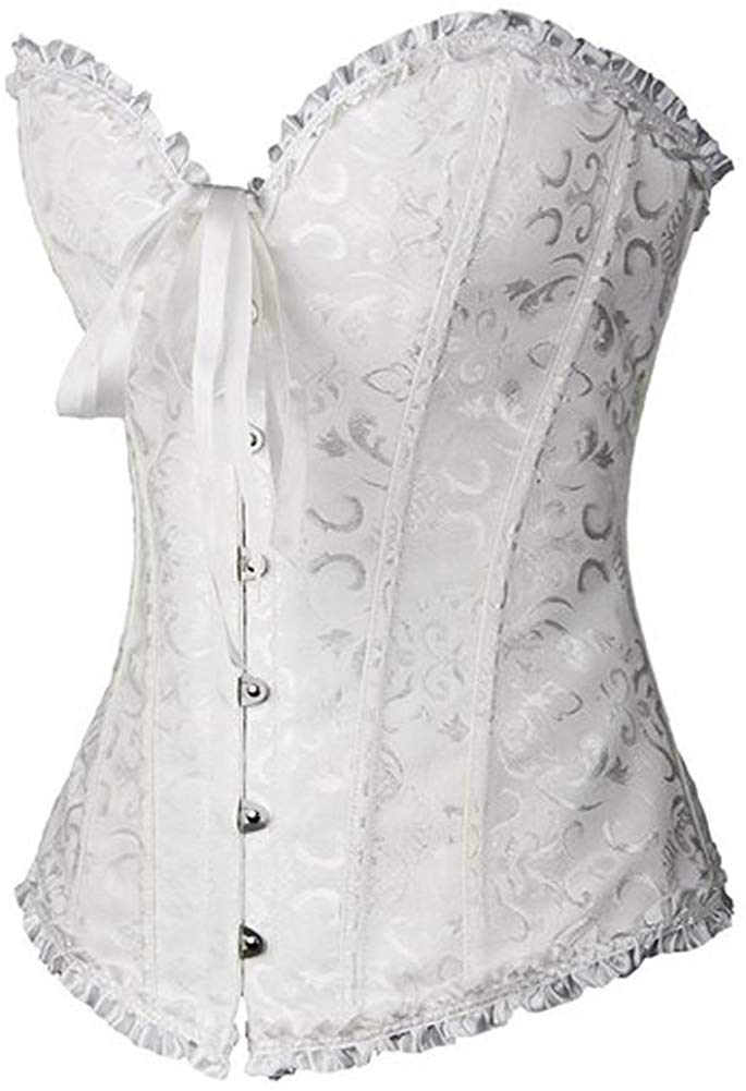 Body shaper Girdle Tights Women&apos;s Gothic Bustiers Corsets Satin Boned Lace Up Bridal Bodysuit