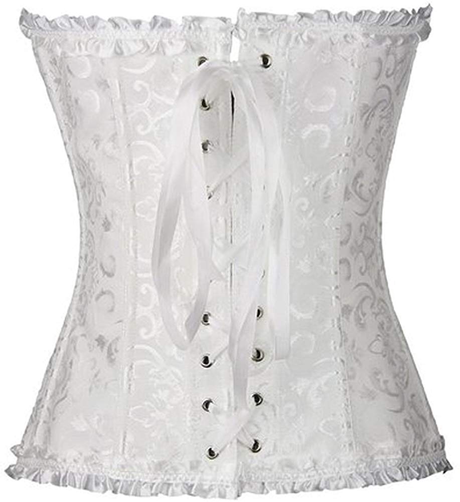 Body shaper Girdle Tights Women&apos;s Gothic Bustiers Corsets Satin Boned Lace Up Bridal Bodysuit