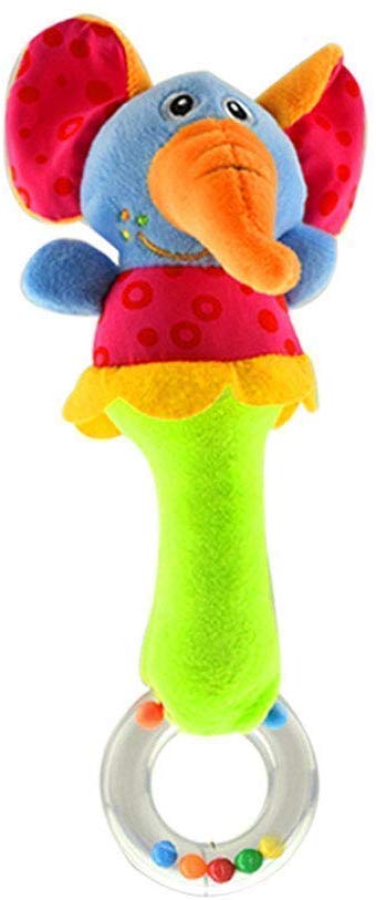 2 Pack Baby Rattle Sensory Toys Shaker Soft Plush Baby Musical Instruments Stuffed Animal Toy