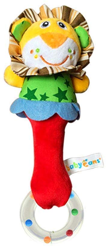 2 Pack Baby Rattle Sensory Toys Shaker Soft Plush Baby Musical Instruments Stuffed Animal Toy