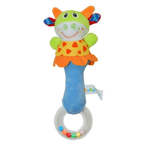 2 Pack Baby Rattle Sensory Toys Shaker Soft Plush Baby Musical Instruments Stuffed Animal Toy