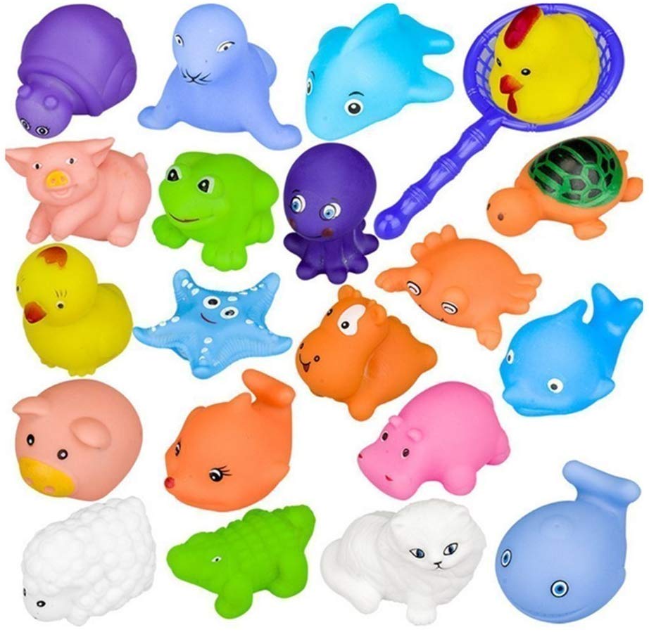 10Pcs Bath Toys Baby Squirters Toys Bath Fishing Game Little Ocean Animals Floating Bath Toy