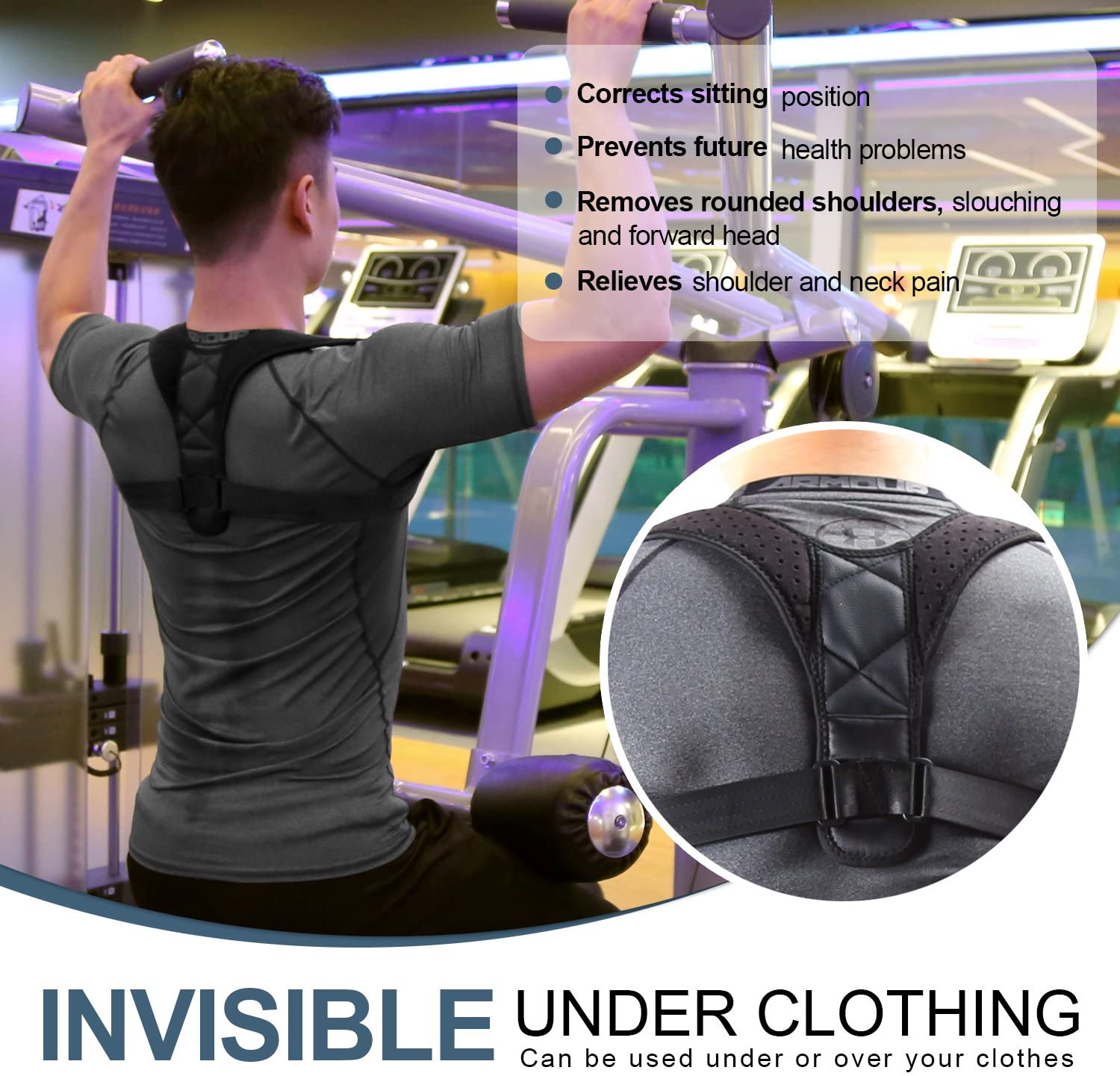 1pcs Posture Corrector Posture support Brace Adjustable Straight Strap for Men and Women Back