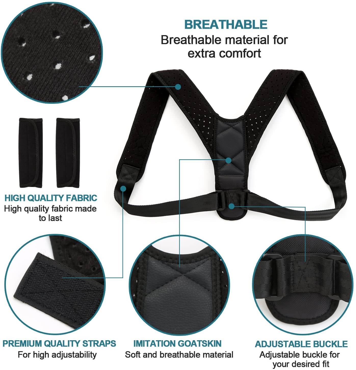 1pcs Posture Corrector Posture support Brace Adjustable Straight Strap for Men and Women Back
