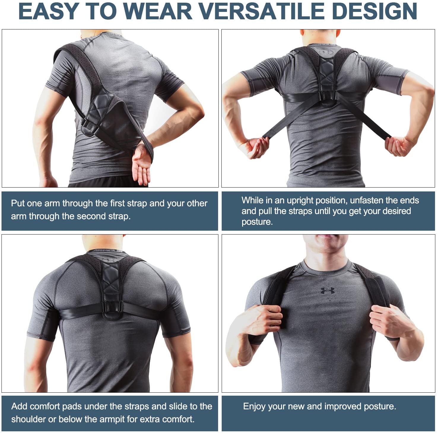 1pcs Posture Corrector Posture support Brace Adjustable Straight Strap for Men and Women Back