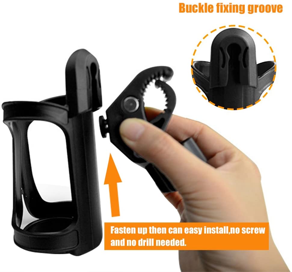 1pcs Bike Bottle Holder, Black Bicycle Cup Holder 360 Degrees Rotation Cycling Water Bottle Cages