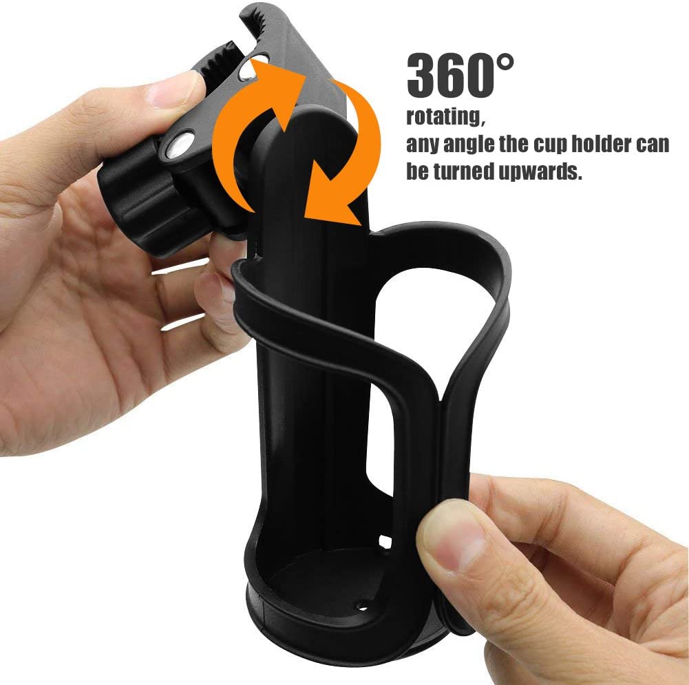 1pcs Bike Bottle Holder, Black Bicycle Cup Holder 360 Degrees Rotation Cycling Water Bottle Cages