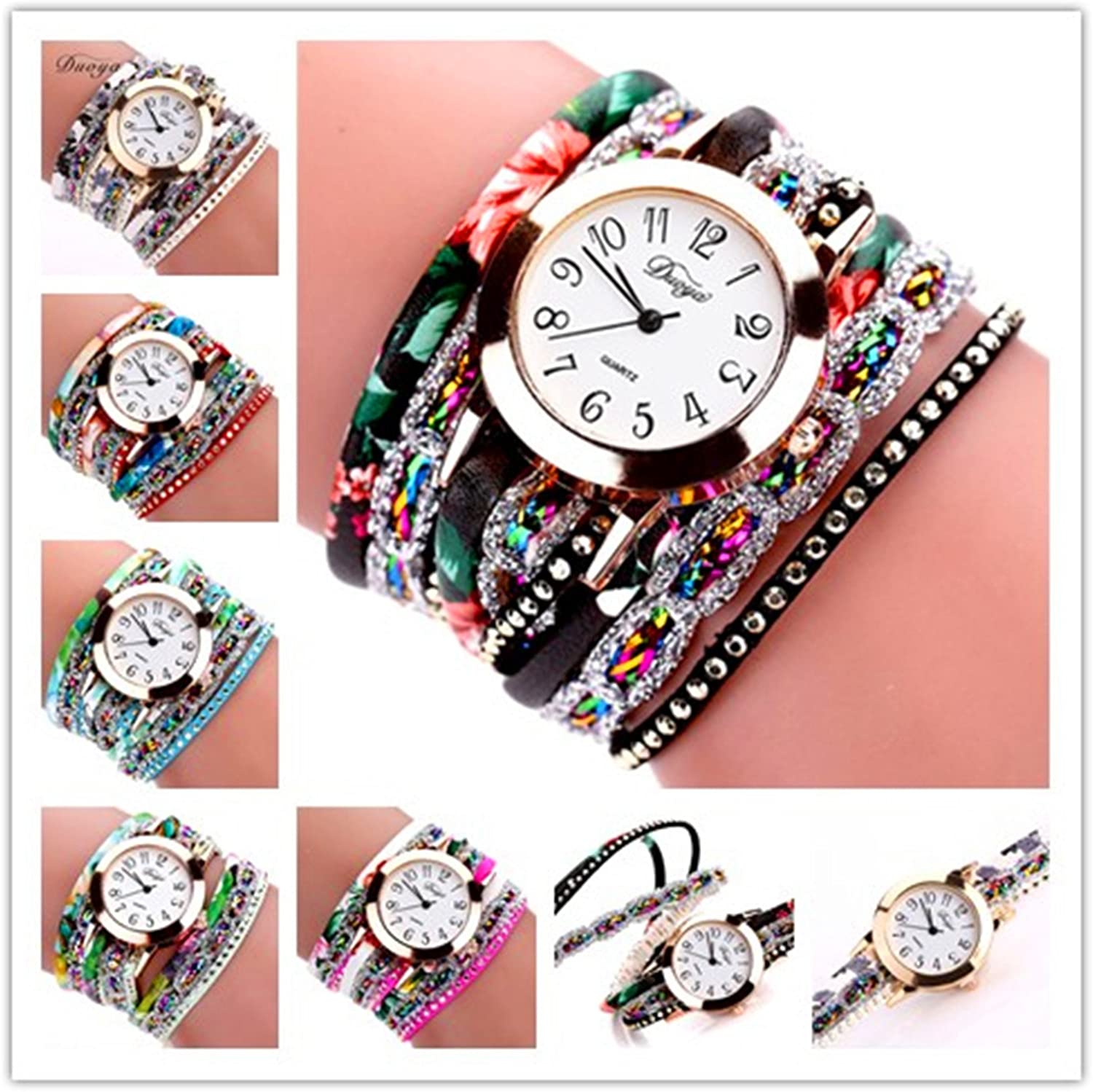 1pcs Wrist Watch Quartz Diamond Bracelet Ladies Women's Charm Leather Strap Jewelry Fashion Bangle