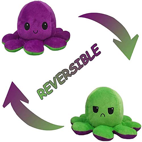 Cute Octopus Plush Toy, Double-Sided Flip Octopus Doll, Soft Reversible Octopus Stuffed Animals Doll
