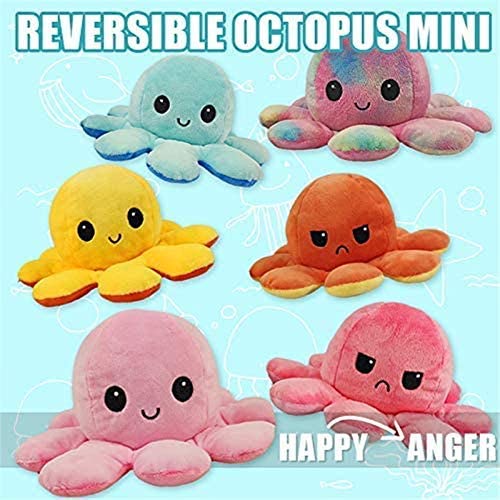 Cute Octopus Plush Toy, Double-Sided Flip Octopus Doll, Soft Reversible Octopus Stuffed Animals Doll
